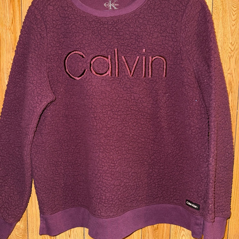 Calvin Klein Purple Crew Neck Sweater Knit Casual